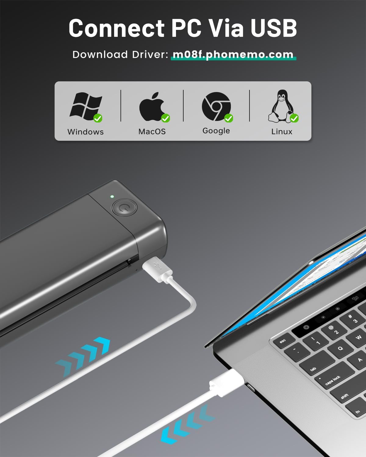 Itari M08F - Impresora inalámbrica de plantillas de tatuaje