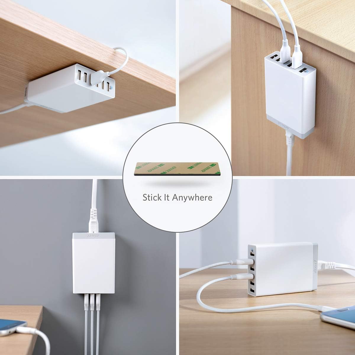 Cargador o Puerto USB para celular blanco