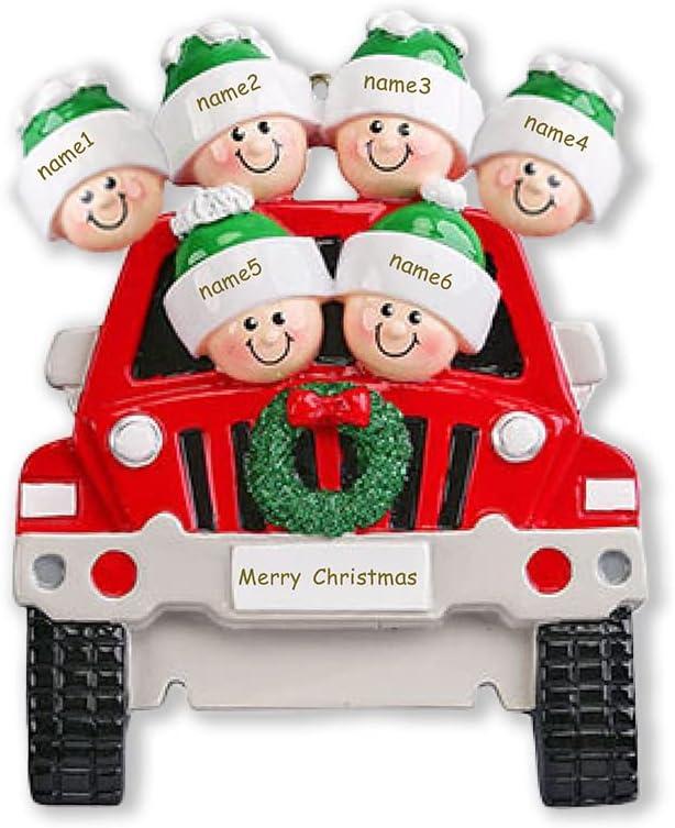 Adornos Navideños Personalizados Jewelstruck para 6 Nombres