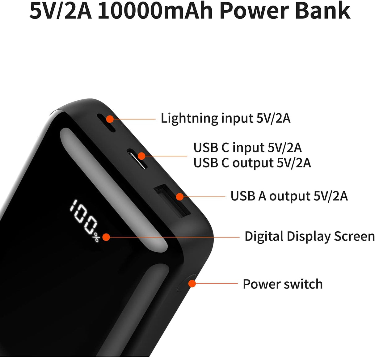 Cargador de 5 V 2 A para chaleco calefactado negro