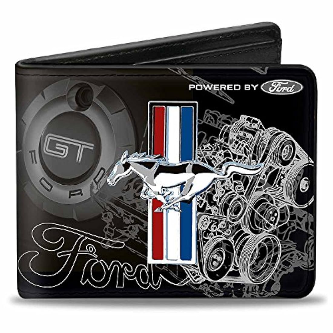Billetera bifold Mustang con hebilla