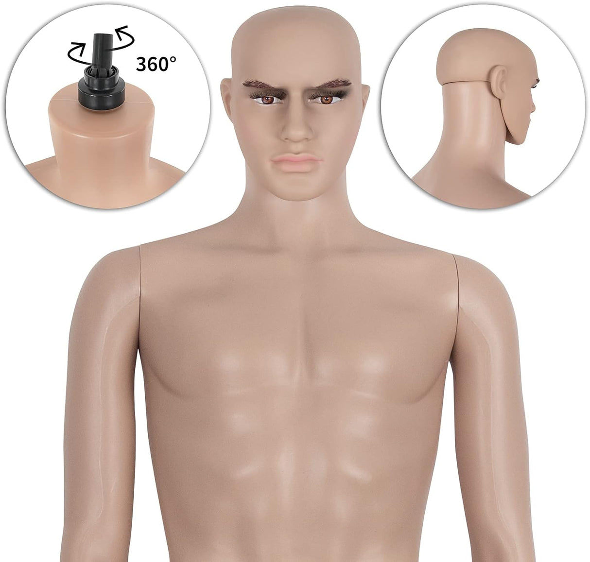 Maniquí Masculino Ajustable 73 con Base Metálica - Modelo Realista