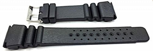 Banda De Reloj De Goma Negra De 24 Mm Cómoda Y Duradera