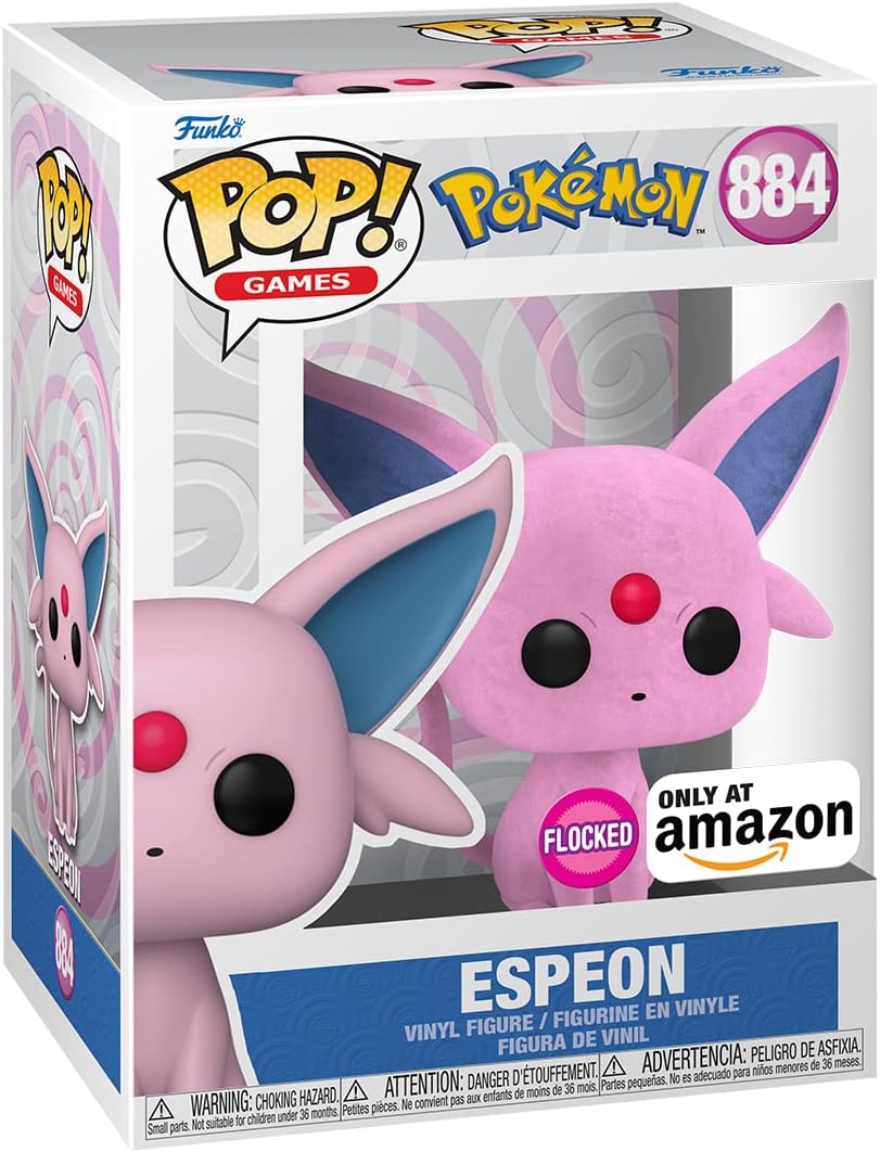 Funko Pop! Juegos: Pokemon - Espeon Flocked Exclusivo de Amazon