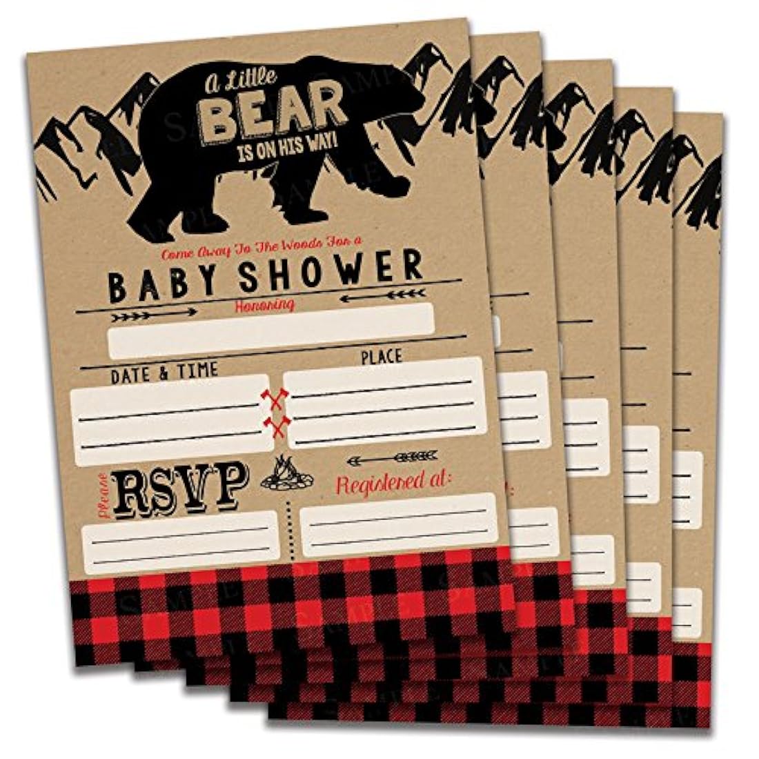 tarjetas de invitacion con temática de oso