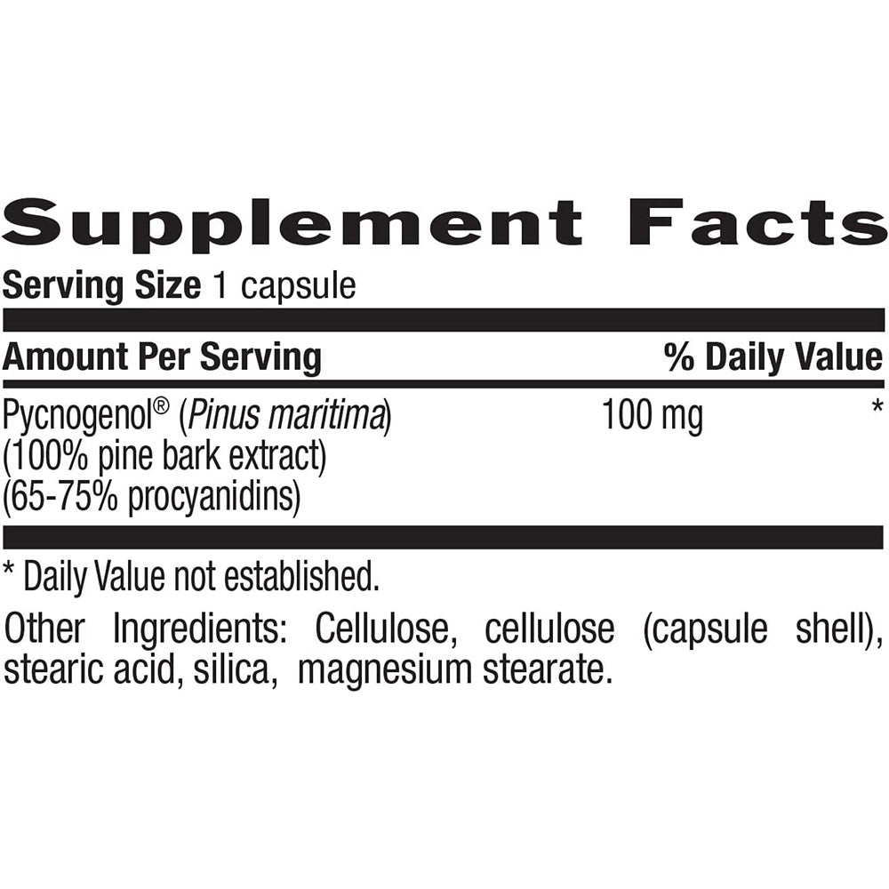Suplementos Alimenticios Pycnogenol 30 cápsulas vegetarianas