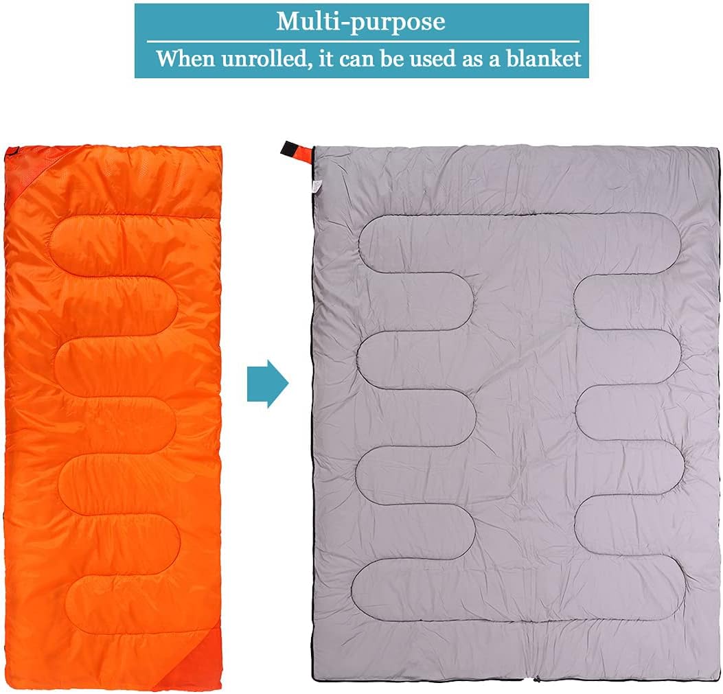 Saco de dormir de camping para adultos color naranja