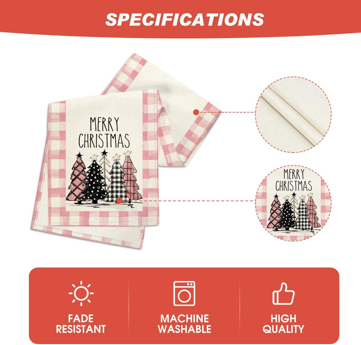 Camino de mesa Artoid Mode, motivos navideños, 13 x 72 pulgadas