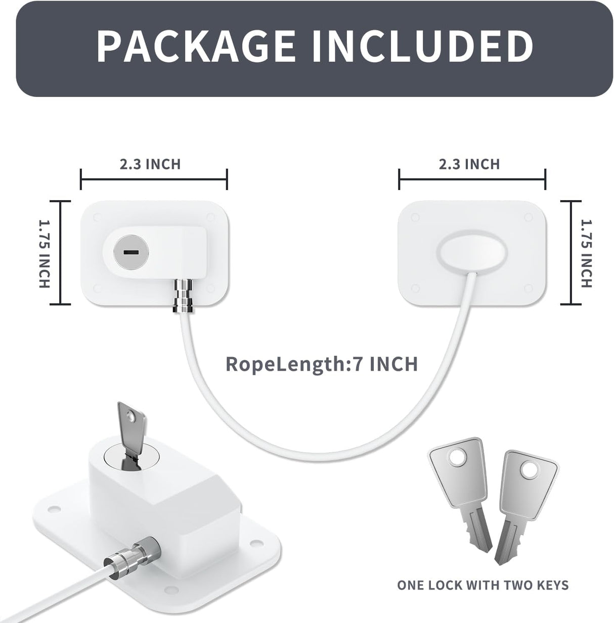 Paquete de 2 cerraduras para refrigerador de silicona