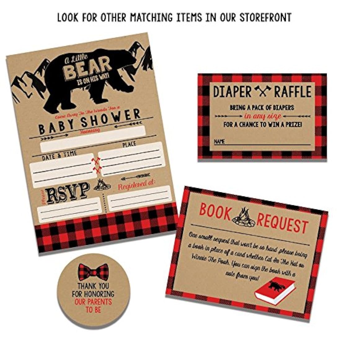 tarjetas de invitacion con temática de oso