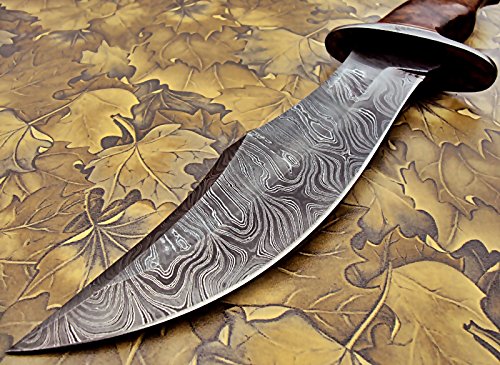 Cuchillo de caza hecho a mano de acero de Damasco 13.00