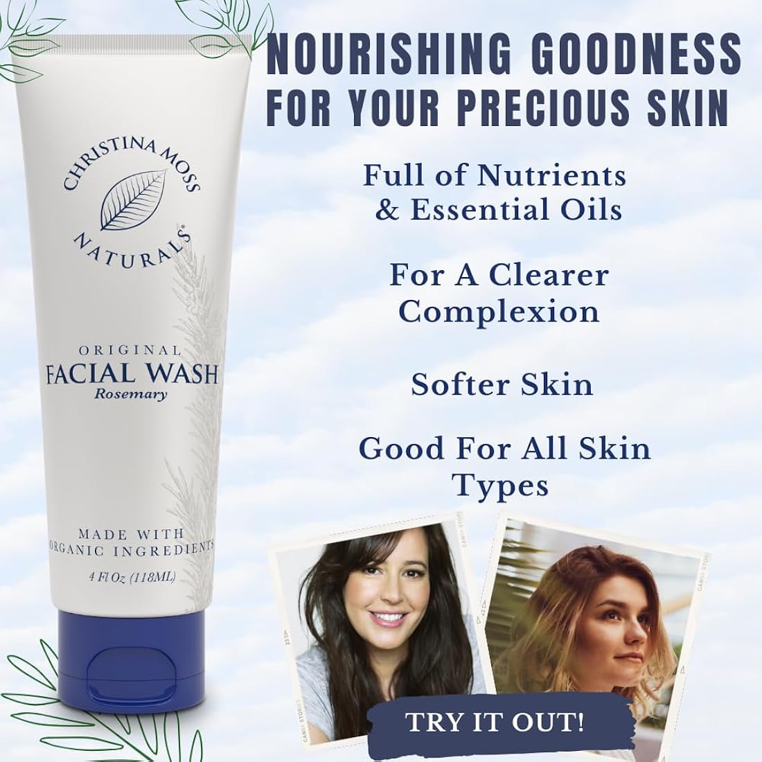 Limpiador facial 100 % natural Christina Moss Naturals