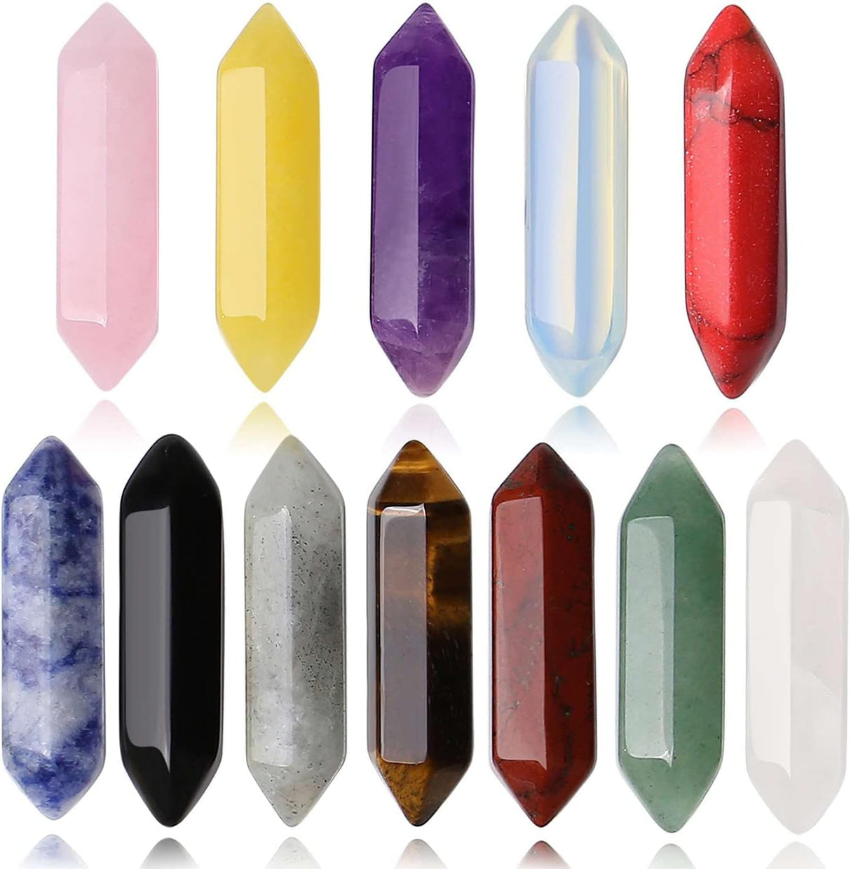 Set de Cristales Sanadores Hexagonales para Meditación Chakra