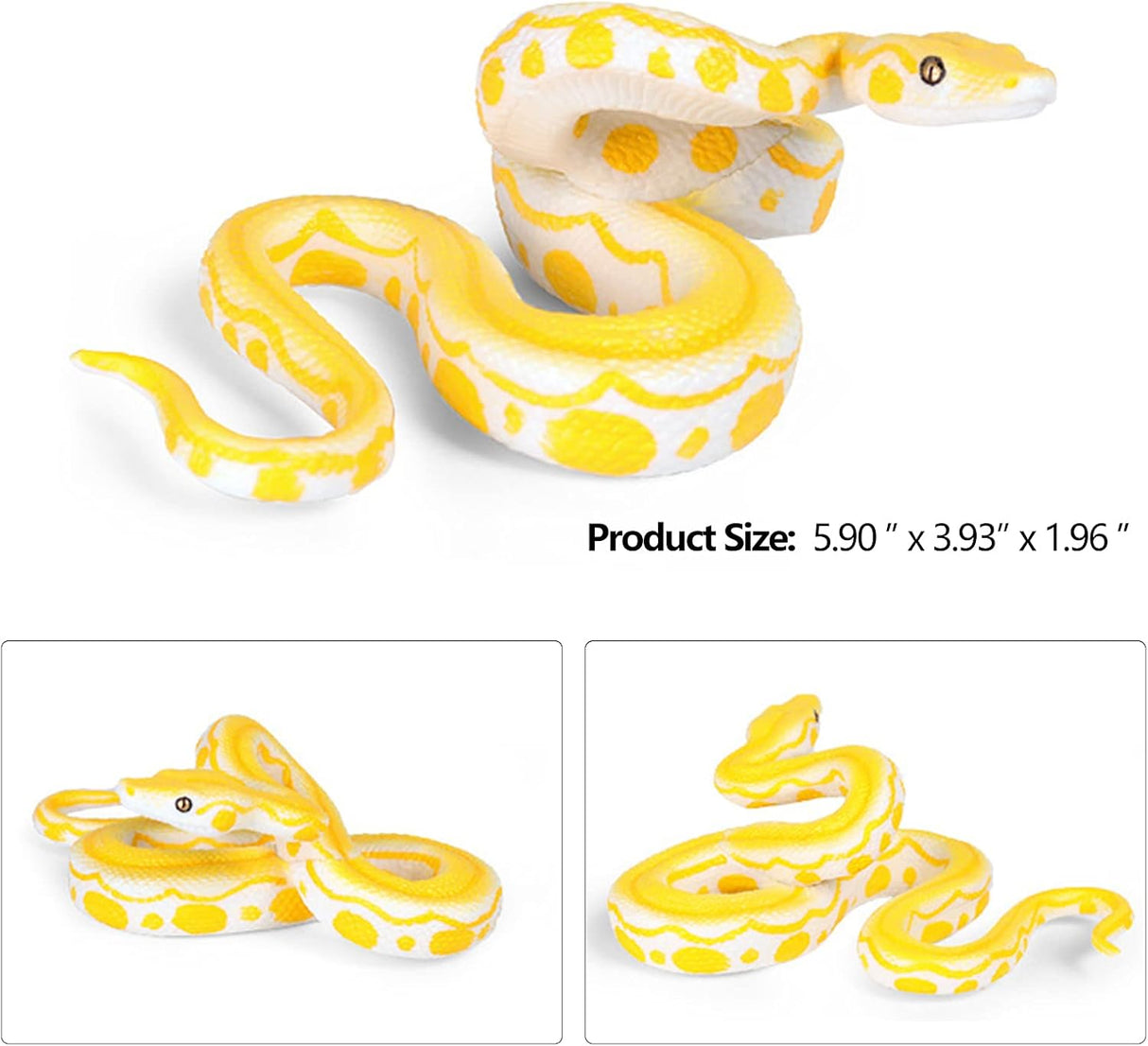 2 figuras de serpiente falsas realistas de goma de broma
