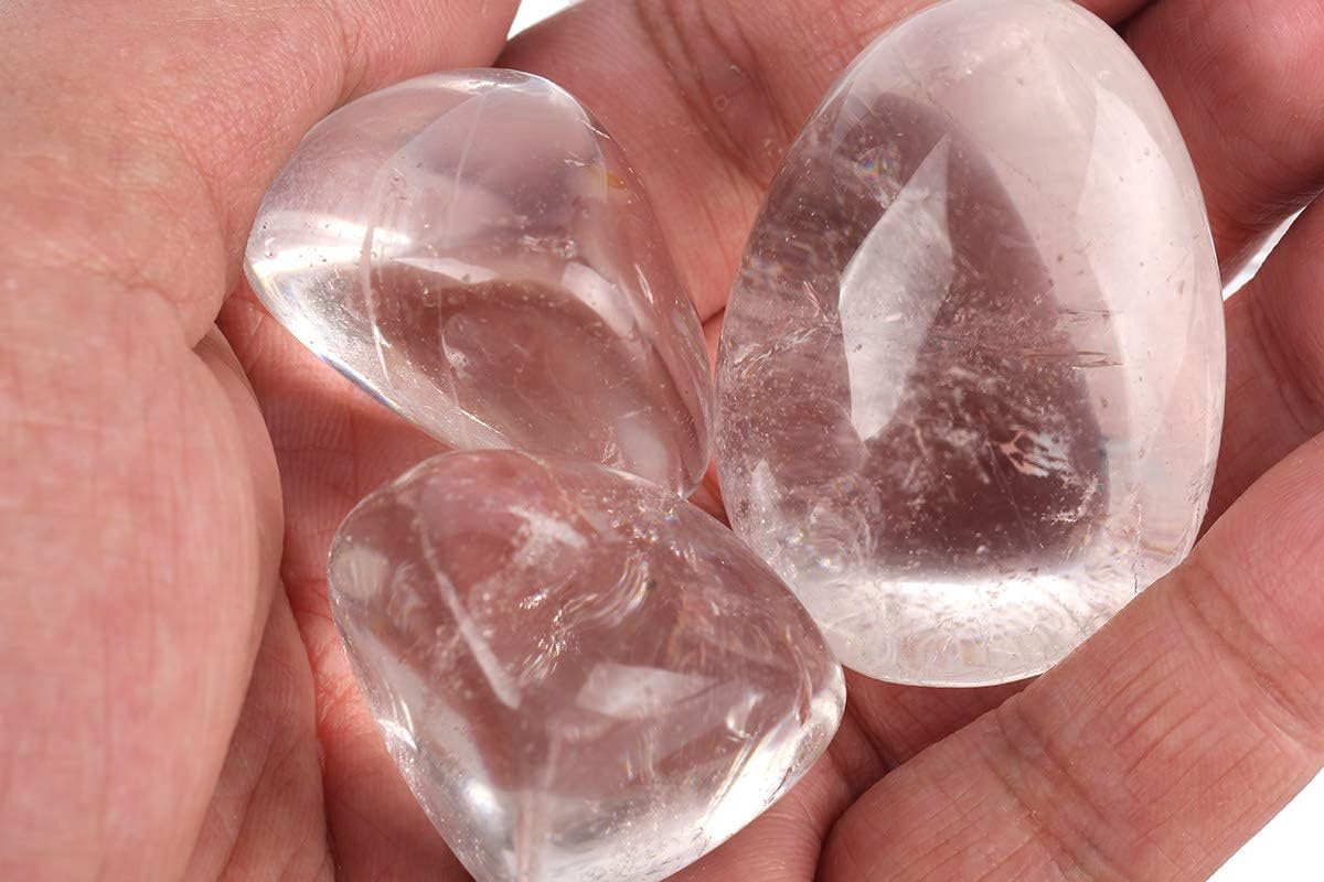 Piedras de cuarzo transparente pulidas de 1/2 lb para curación