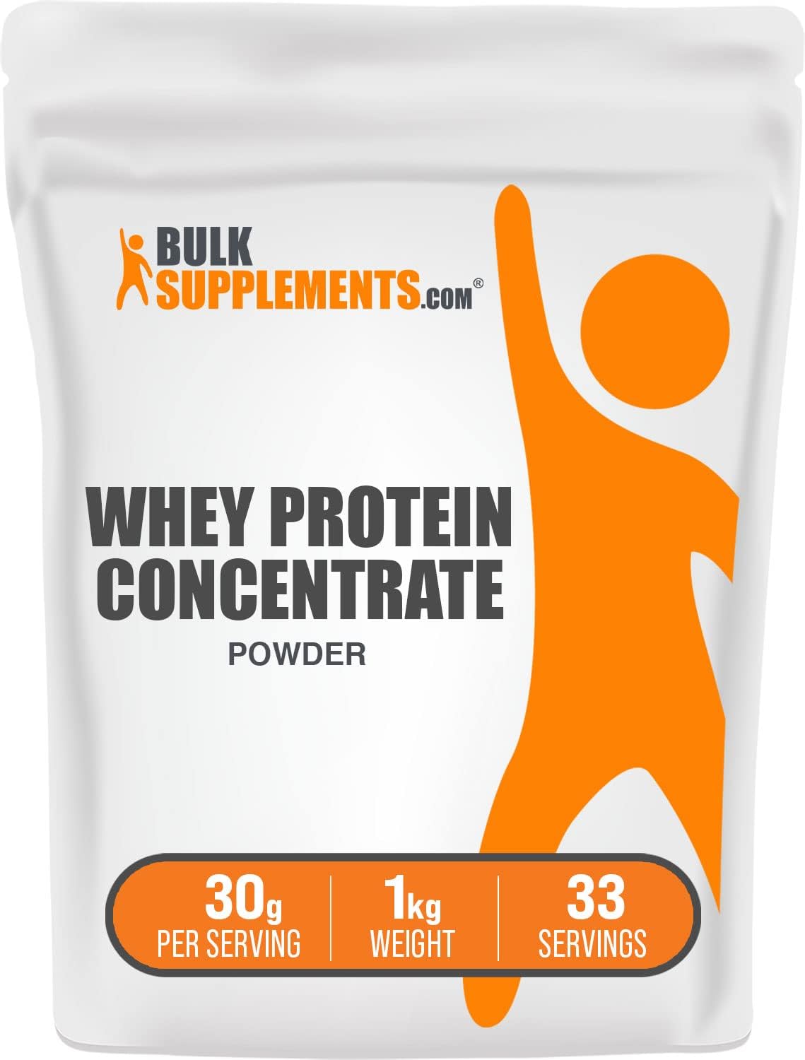 Suplemento de Proteína de Suero Concentrado, BulkSupplements, 30g, 1kg