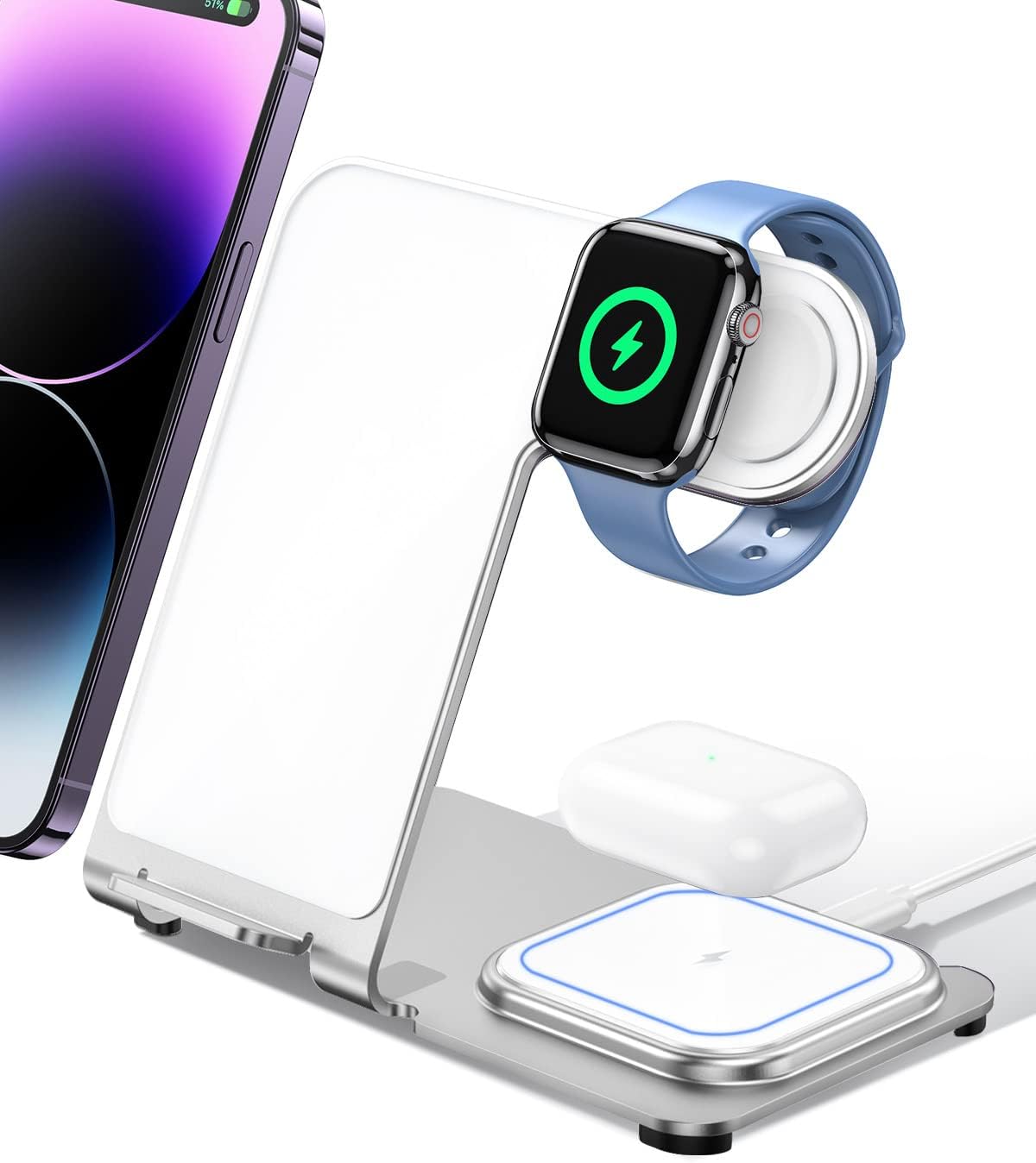 Cargador de carga inalámbrico 3 en 1 para celulares