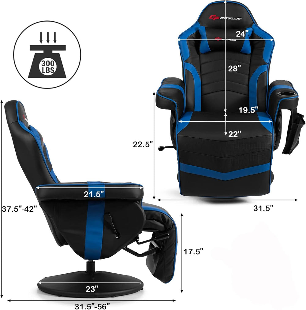 Silla Gamer reclinable de masaje, Azul DJY-196 POWERSTONE