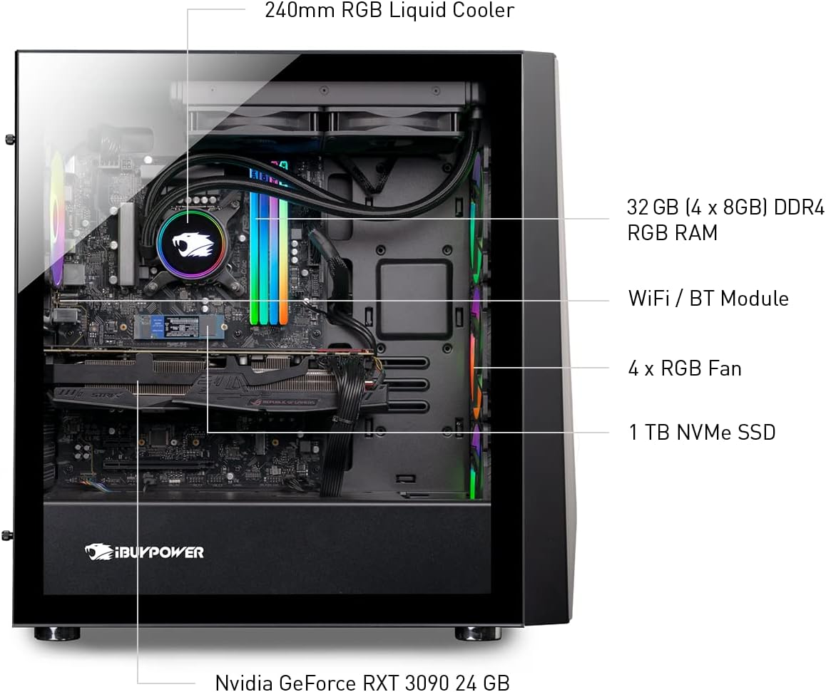 Computadora profesional para juegos RTX 3090 24 GB 32GB