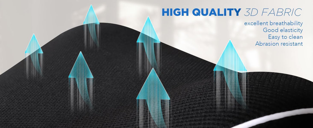 Cojín Lumbar para Auto y Oficina, Espuma Viscoelástica, 3D