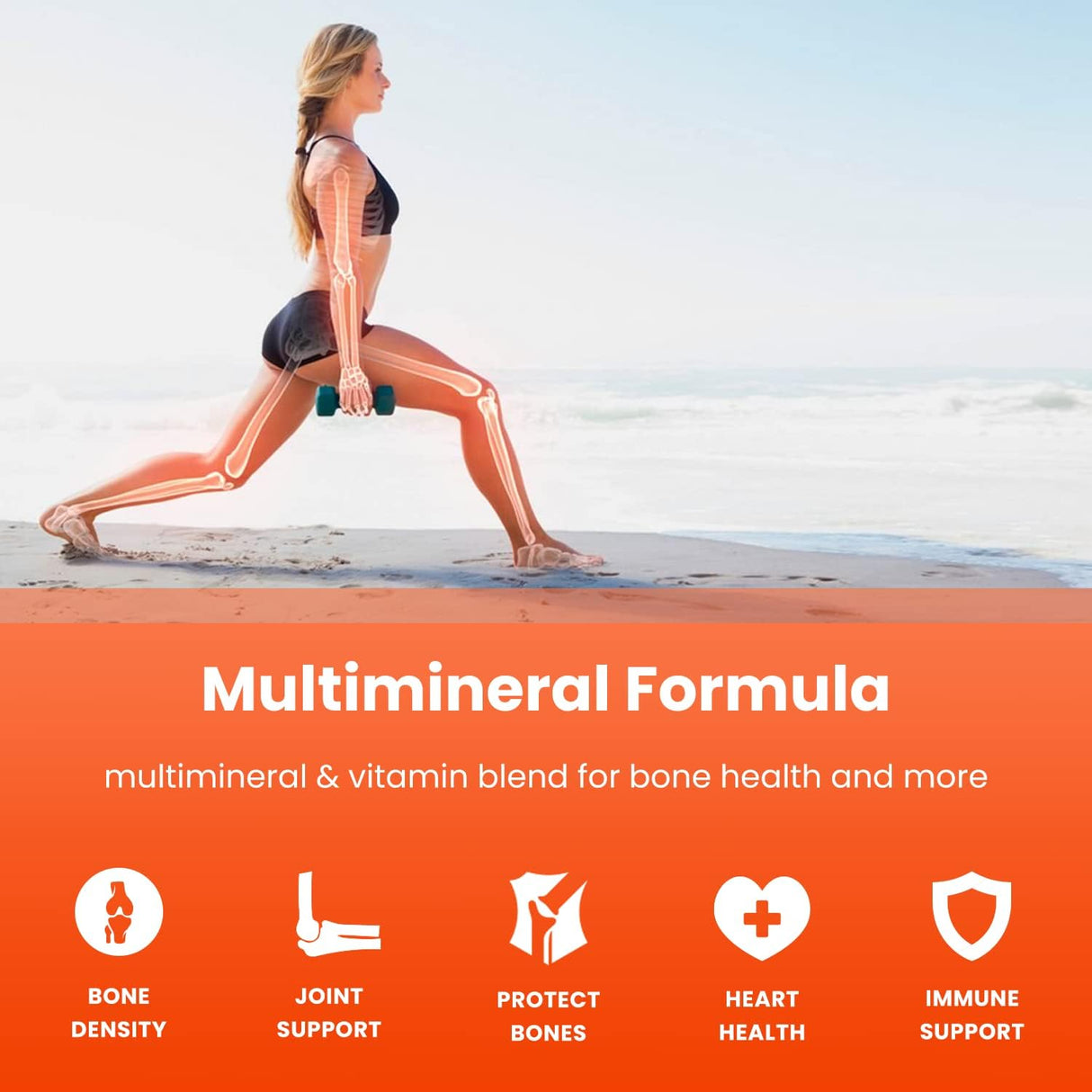 Suplementos de fuerza ósea calcio a base de plantas 120un