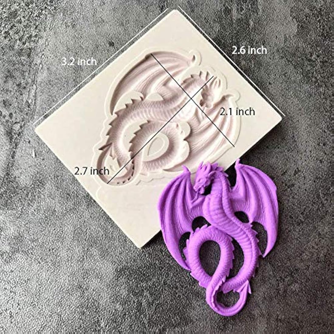 Moldes 2 moldes de silicona para fondant de dragón