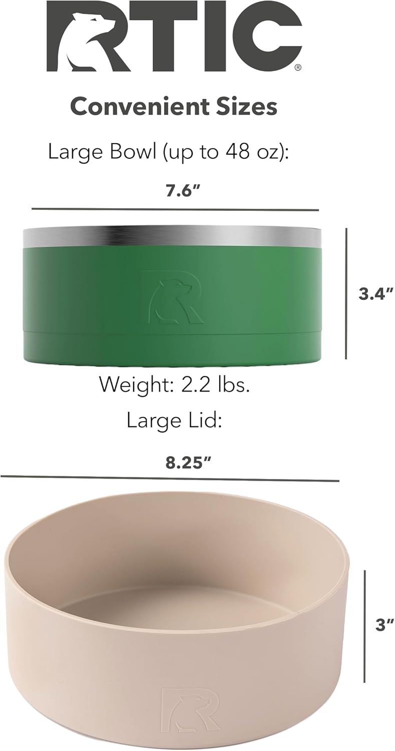 Cuenco 3-en-1 para Perros RTIC, Acero Inoxidable, Grande