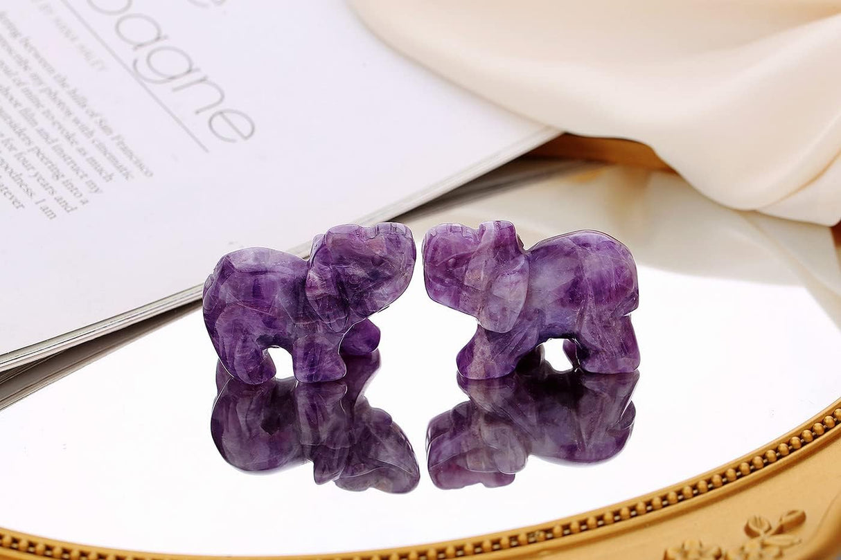 Amatista con cristales de elefante, piedras curativas