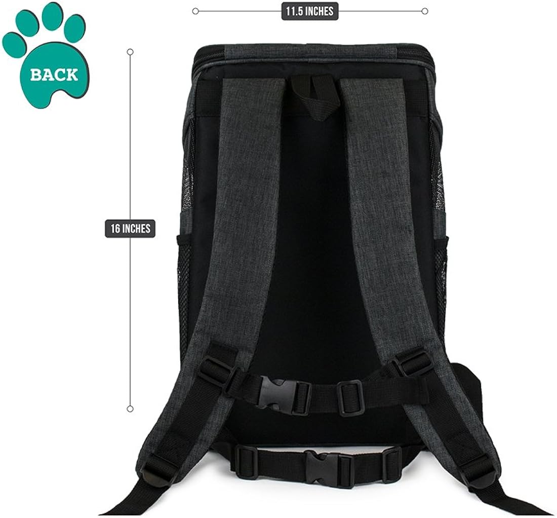Mochila de transporte para gatos soporte de hebilla negro