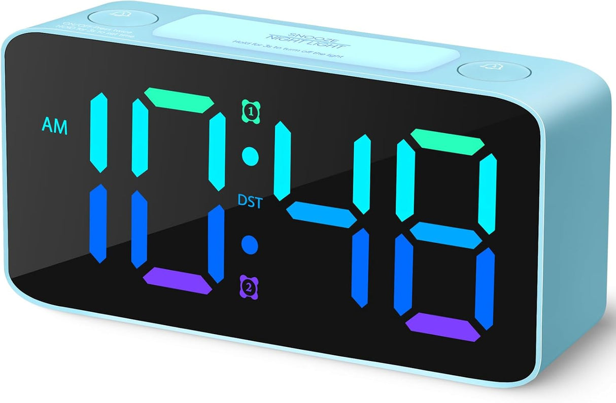 Reloj Despertador Digital con Luz Nocturna y Cargador USB