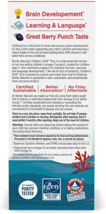 Nordic Naturals DHA Xtra Kids, 880mg Omega-3, 48 Servings