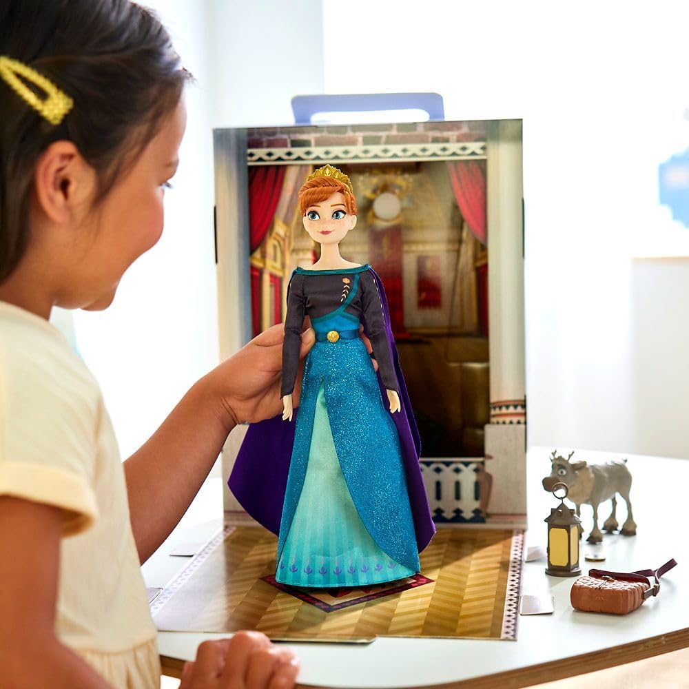 Muñeca Princesa Anna Disney Store, 11, incluye libro y vestido
