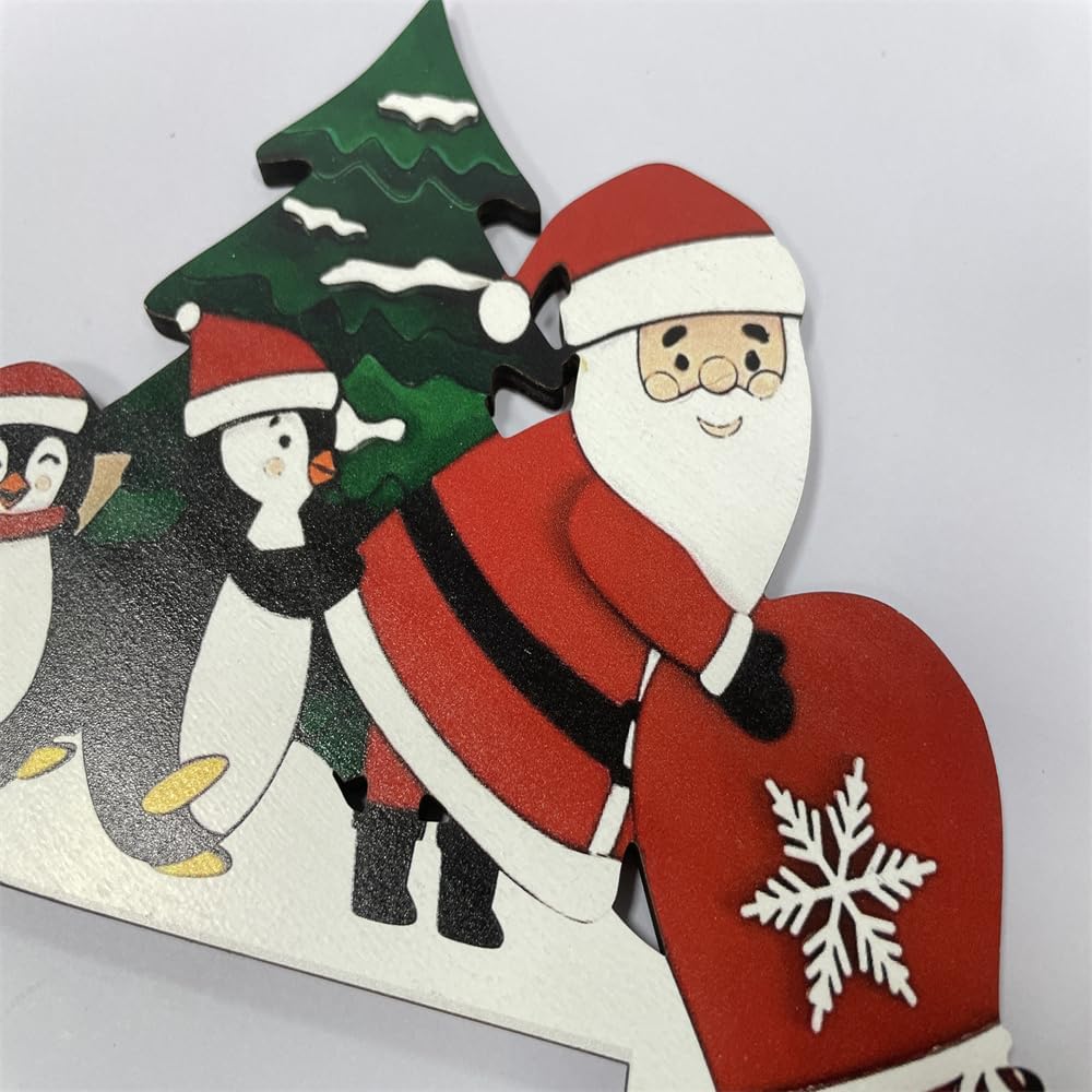 Adorno de Puerta Navidad, Decoración Divertida, Muñeco y Santa