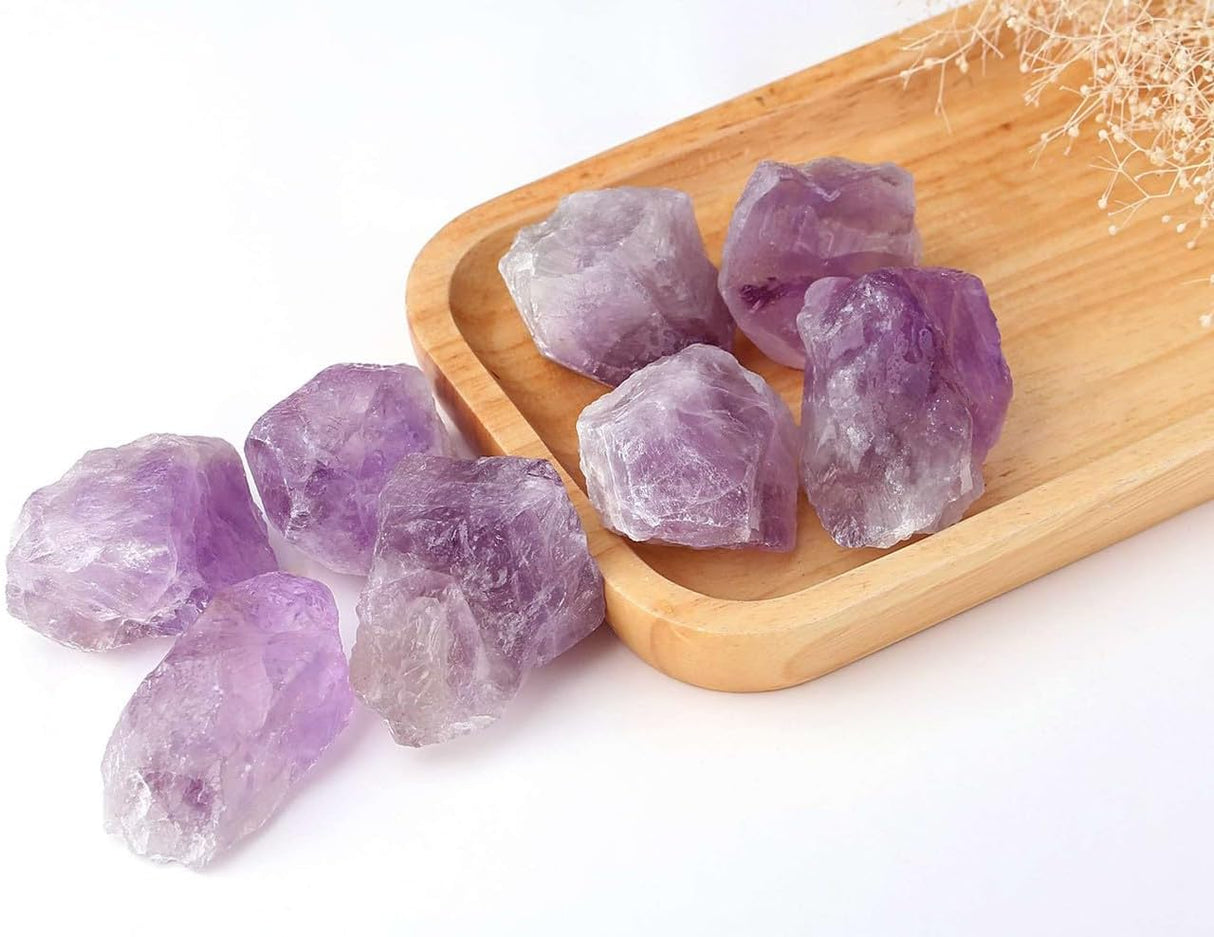 Piedras naturales de amatista púrpura claro de 2 pulgadas