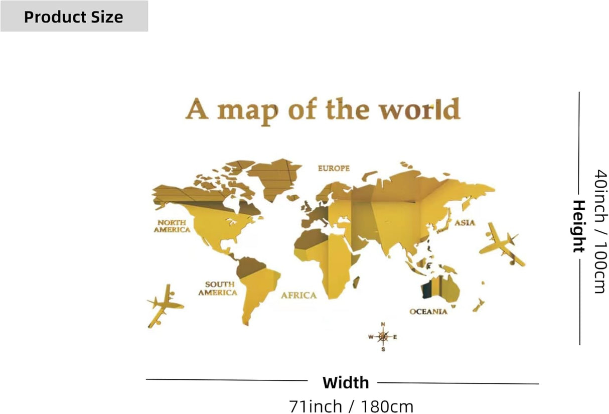 Mapa Mundi 3D WINDIR Adhesivo Pared 180x100 cm Grande