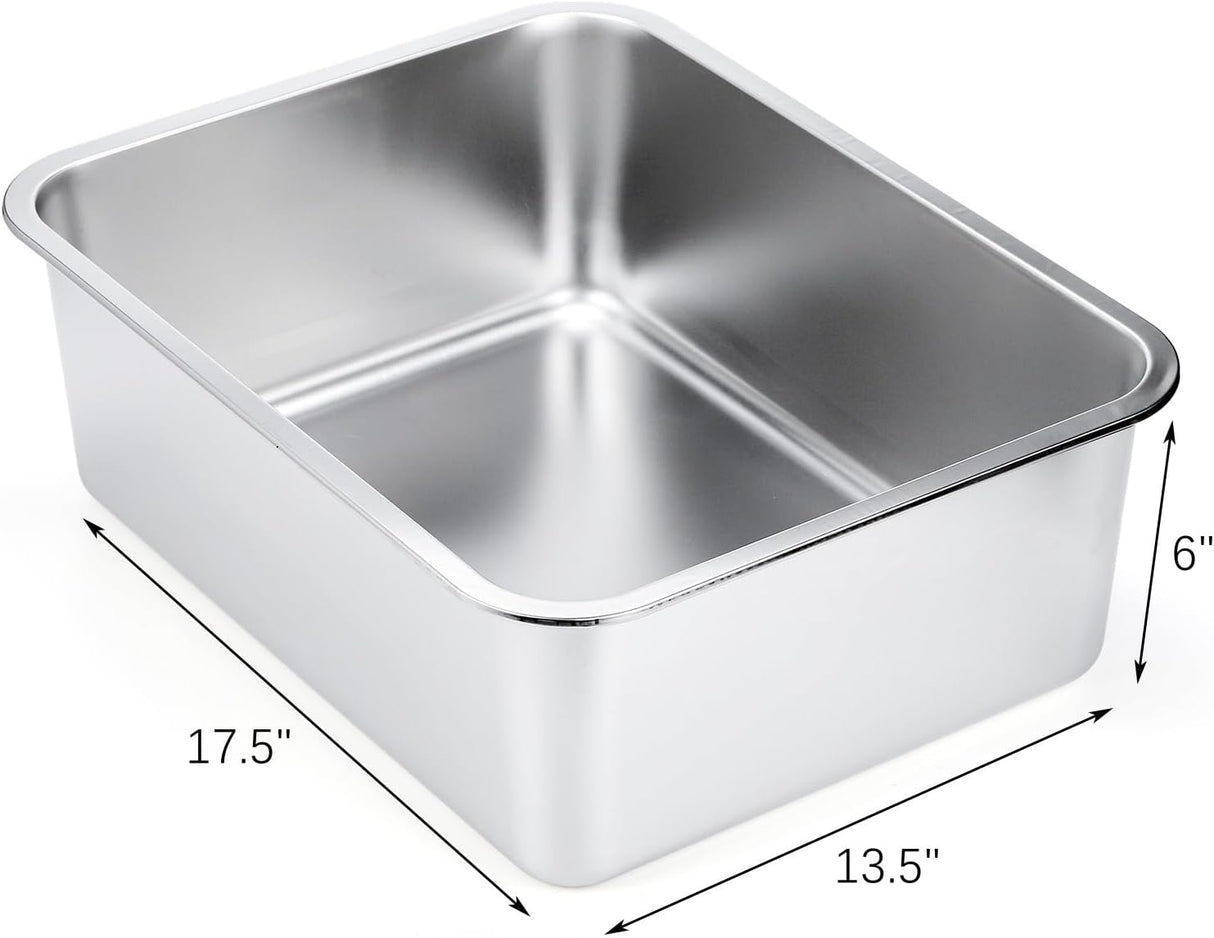 Paquete de 2 cajas de arena de acero inoxidable para gatos