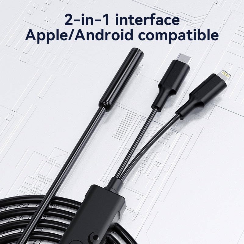 KEEMIKA Cámara endoscopio con luz, interfaz dual para iPhone