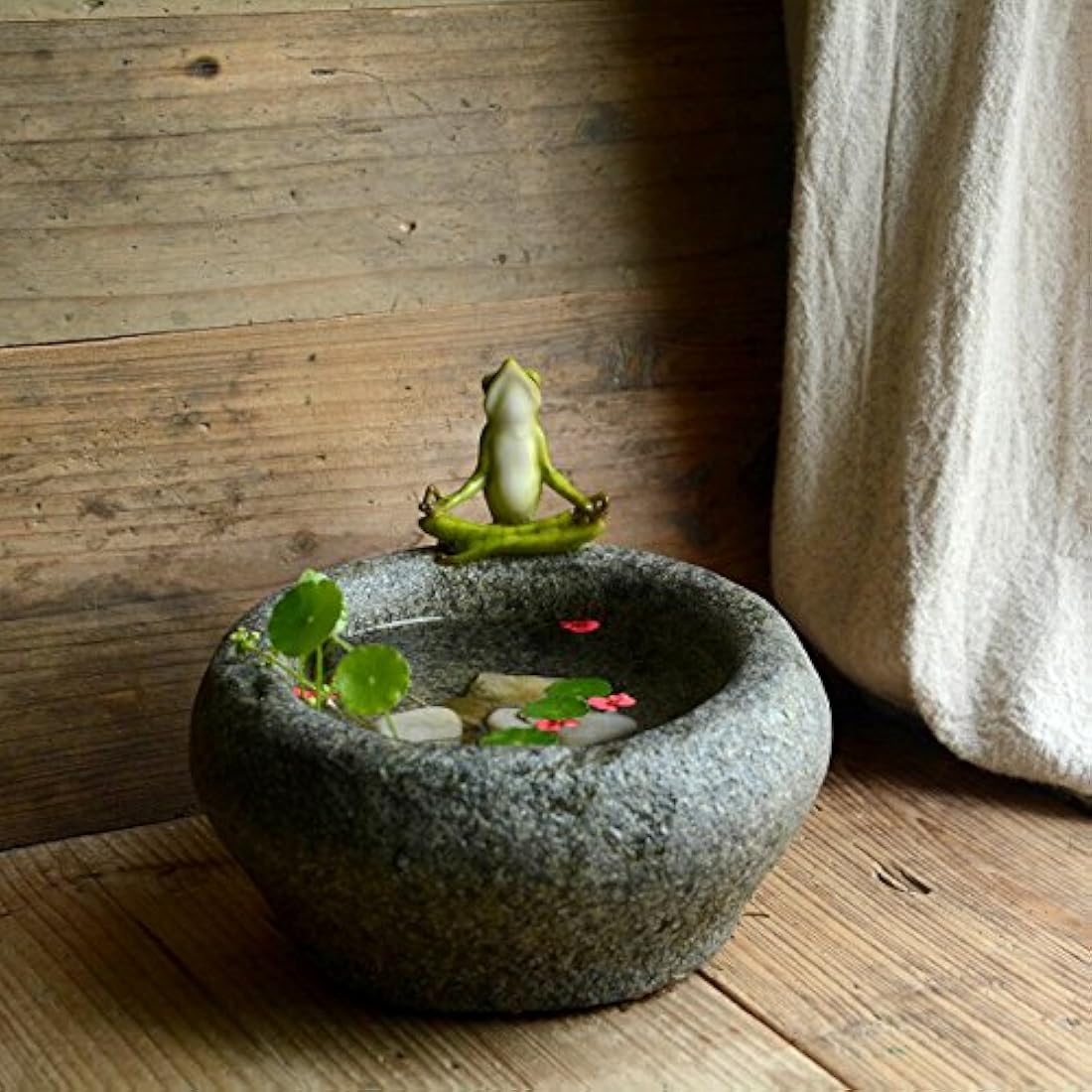 Colección Garden Rana meditando sobre funcional maceta