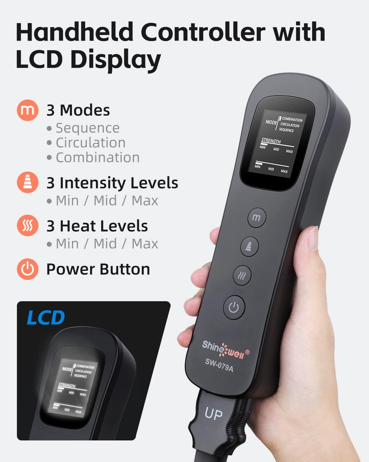 Masajeador de Piernas SHINE WELL, Calor y Compresión, Modelo