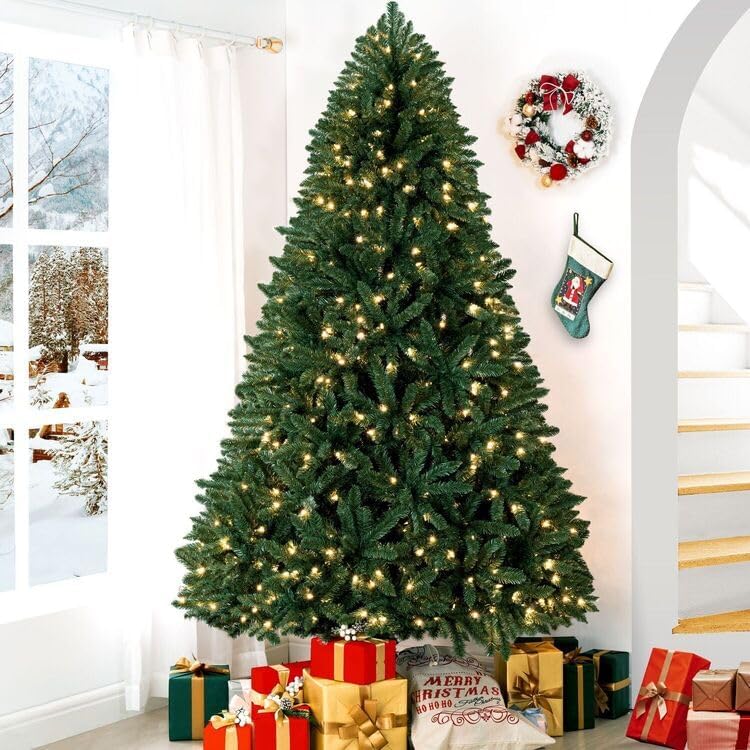 Árbol de Navidad Artificial de 7.5ft con Luces, Modelo Prelit