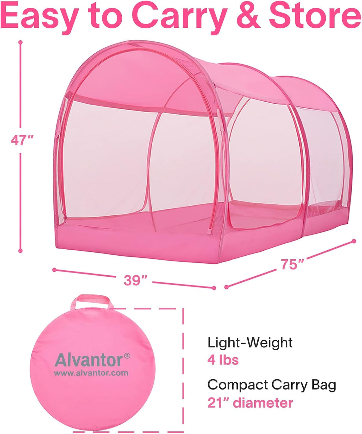 Tiendas de campaña de ensueño transpirable color rosa