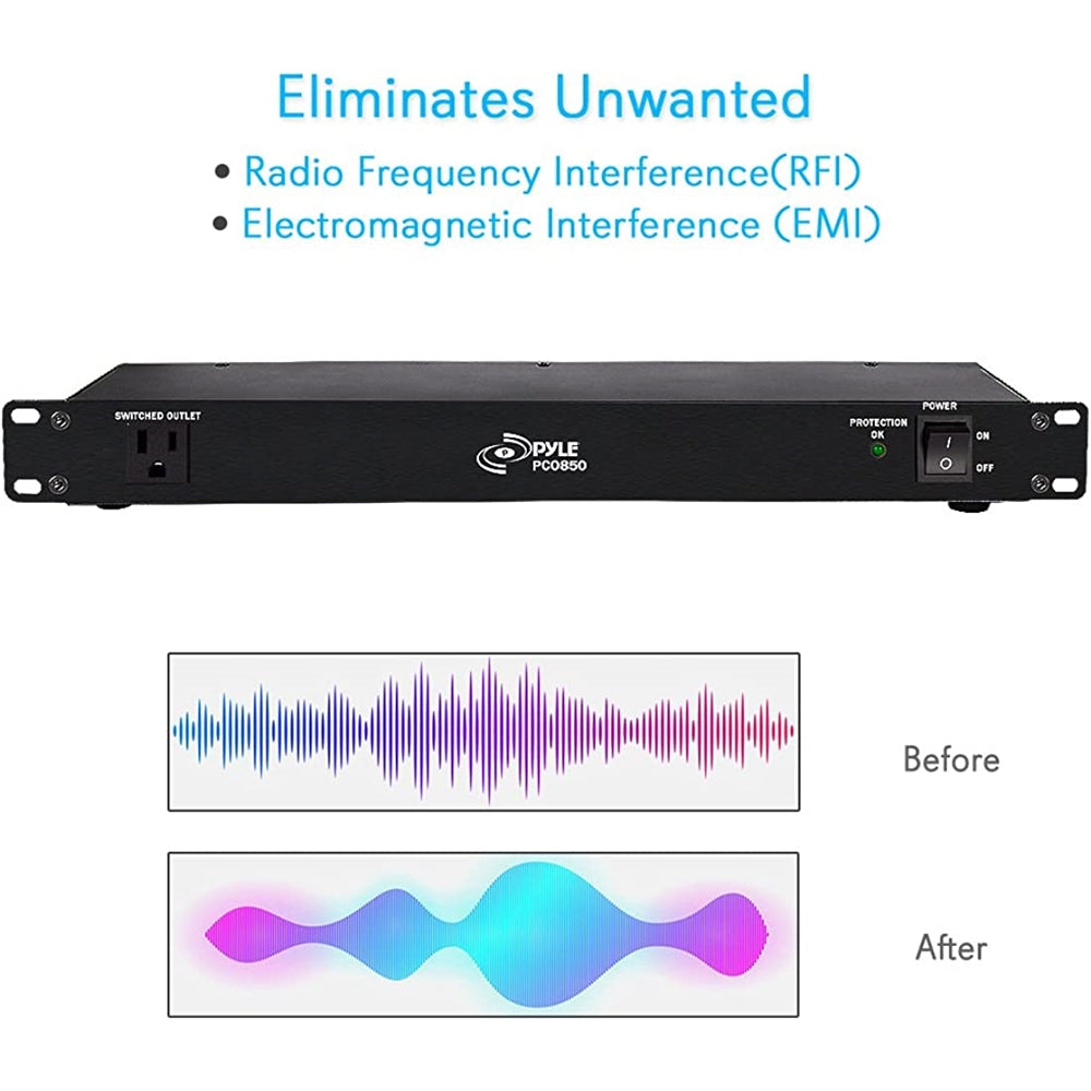 Regleta de alimentación PDU 9 tomas de corriente Pyle