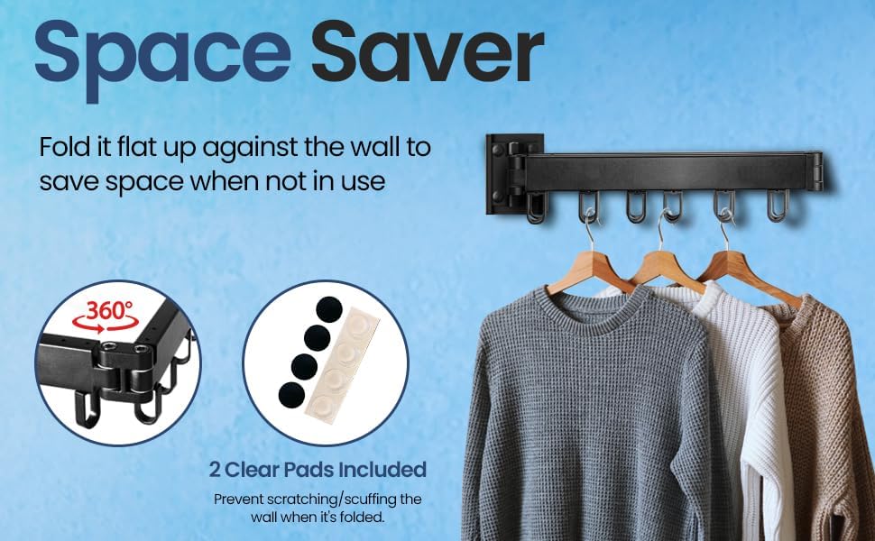 Tendedero Plegable de Pared - Tri-Fold Expandible y Retráctil