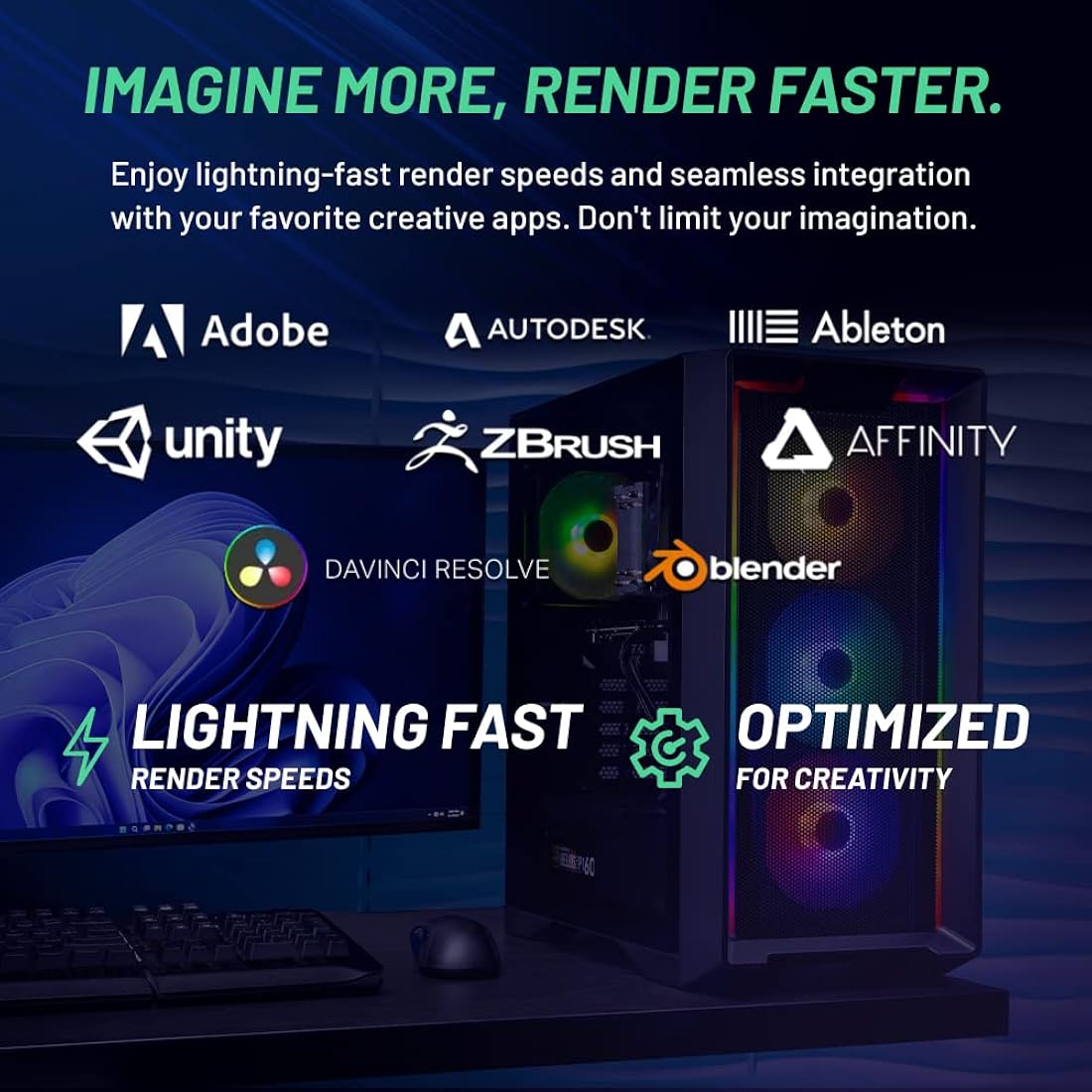 Computadora de juego Nebula Gaming PC Desktop 1TB NVME SSD