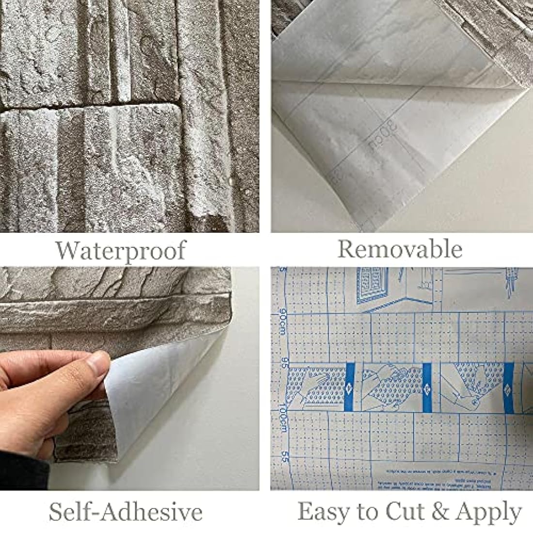 Papel pintado de ladrillo Tamaño: 17.7X197