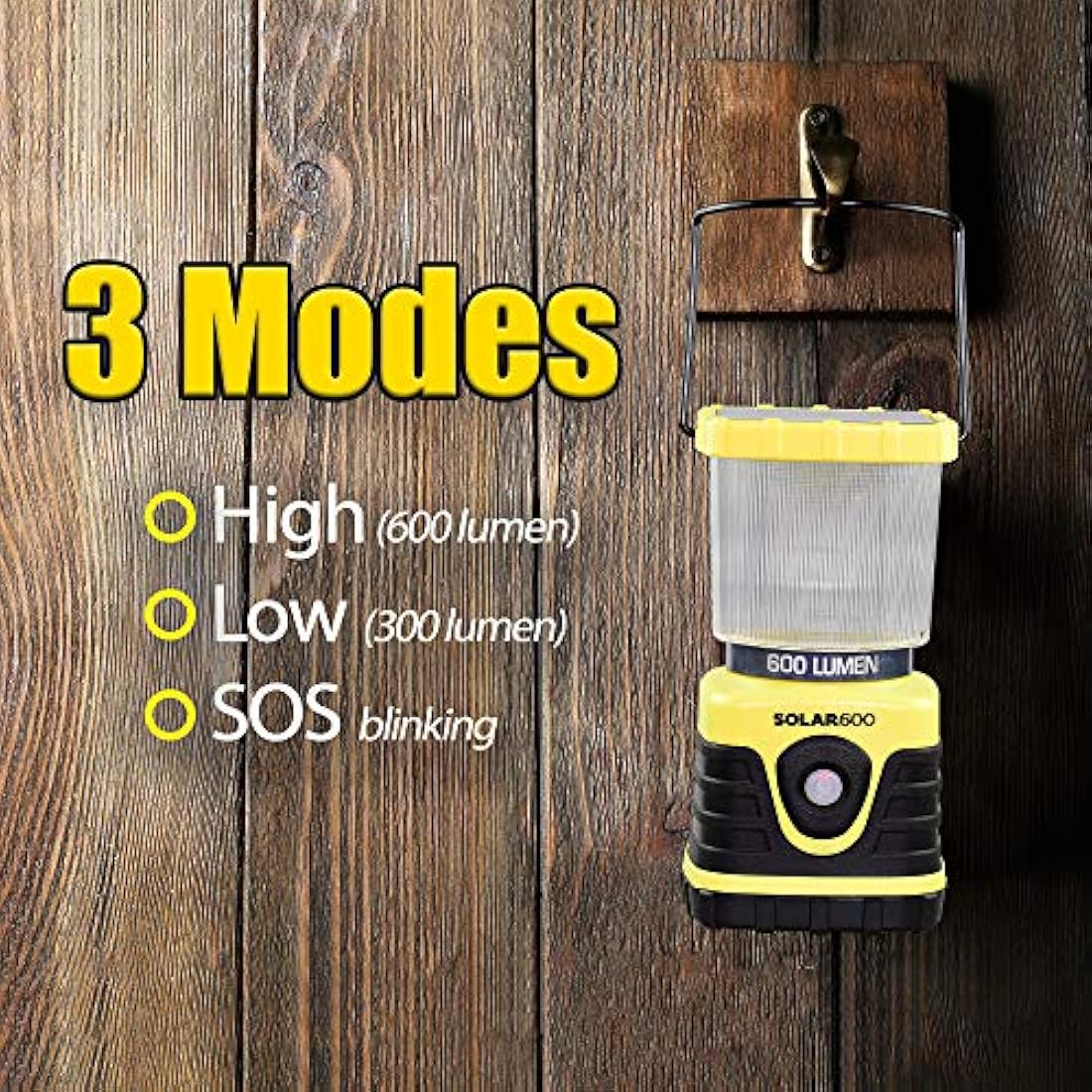 Blazin linterna solar recargable para campamento | 600 lúmenes linterna solar USB para campamento | cargador de batería de emergencia para teléfono | linterna de tormenta, apagón de energía