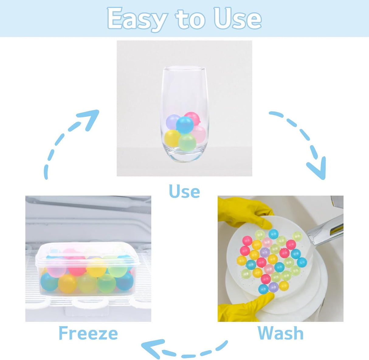 Cubos de Hielo Reutilizables con Tapa y Contenedor, Plástico