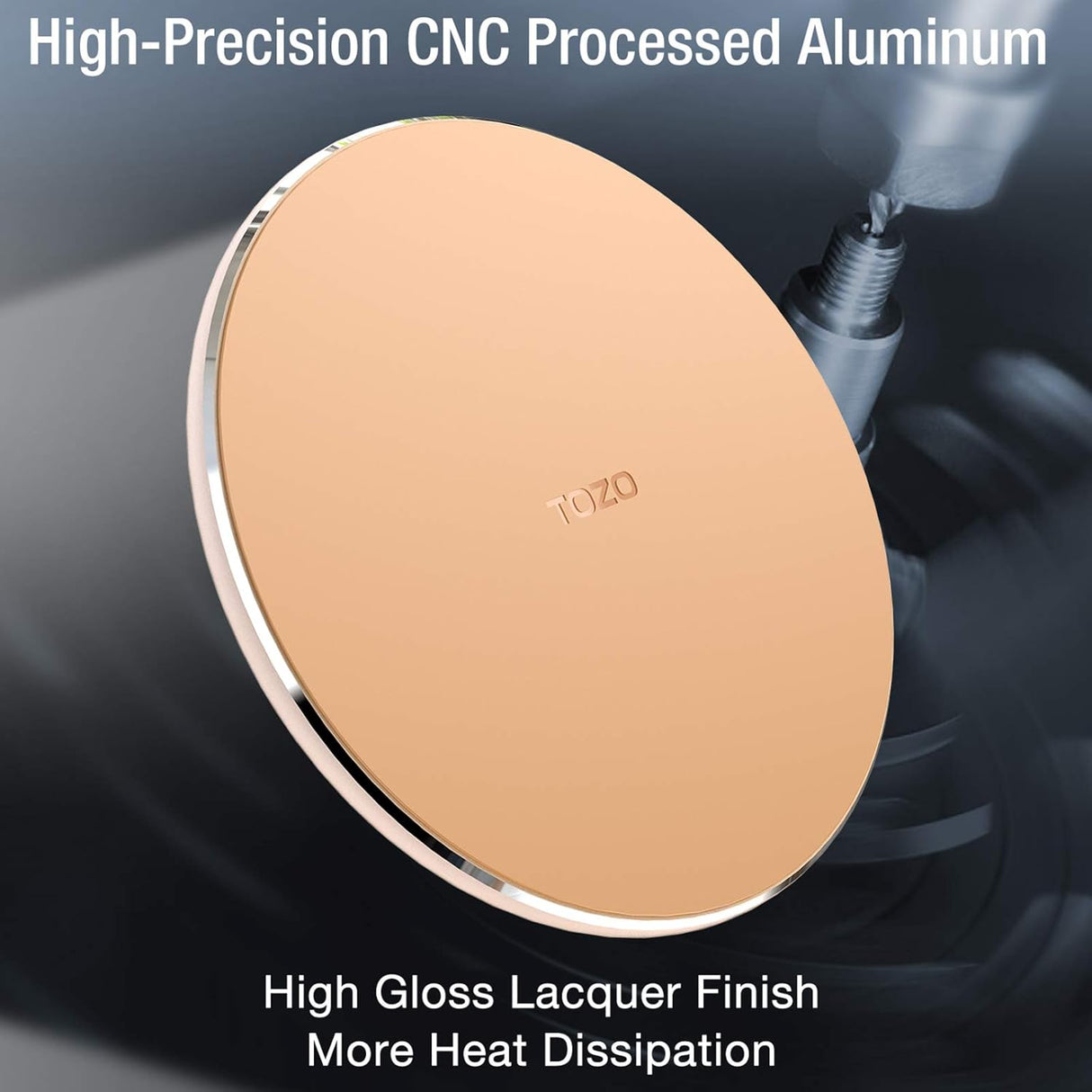 Cargador inalámbrico W1 de 10 W de aviación dorado