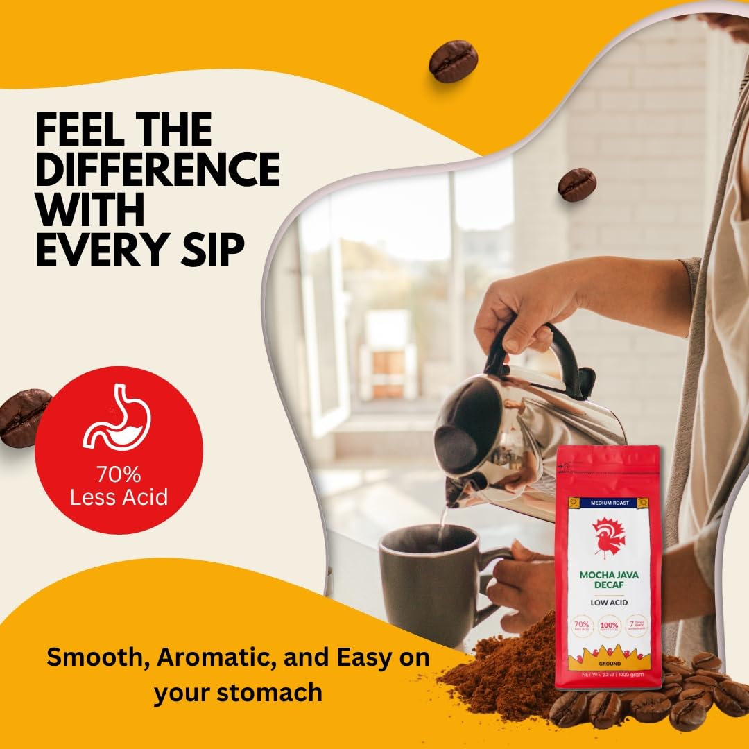 Café Puroast Bajo Ácido Molido Decaf Mocha Java 2.2 LB
