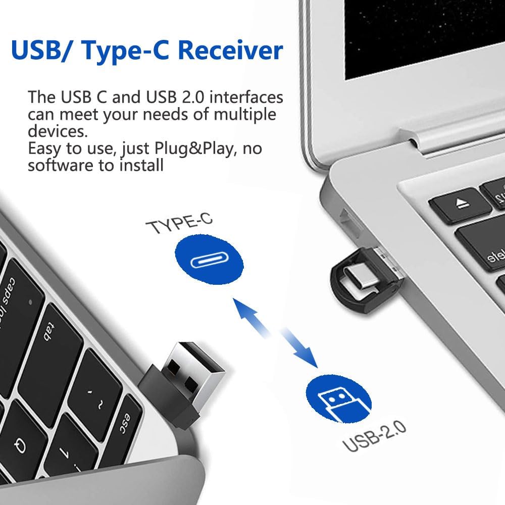 Presentador Inalámbrico 2 en 1 USB/Type-C para PPT, Control Volumen